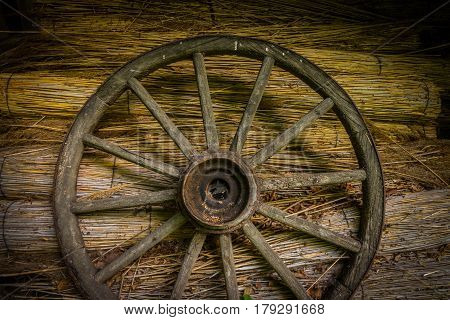 Cartwheel At The Old Sraw Wall Of A House