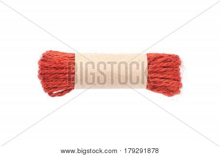 Colourful Hemp string rope isolated on white background