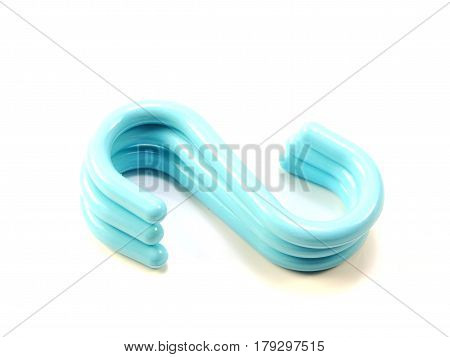blue color s-shape hooks isolated on white background