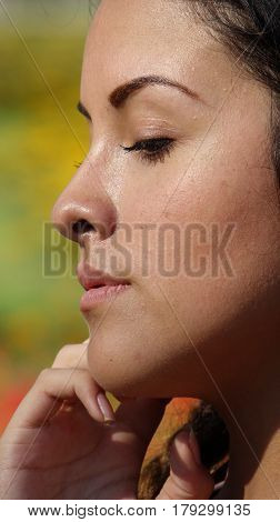 Portrait of a Sad Or Serious Teen Girl