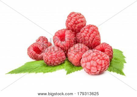 Juicy raspberry isolated on a white background cutout