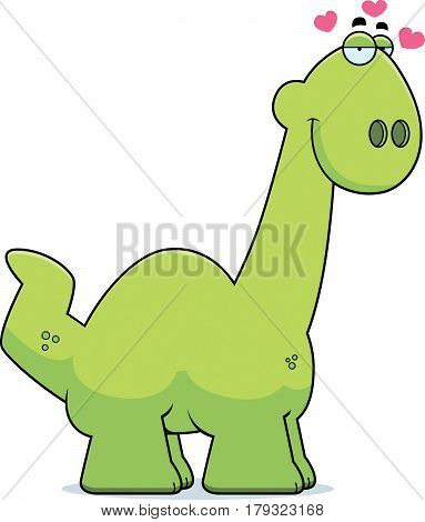 Cartoon Apatosaurus In Love