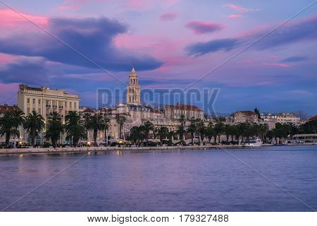 Sunset at the split's harbour - Europe Travel