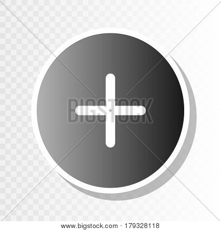 Positive symbol plus sign. Vector. New year blackish icon on transparent background with transition.