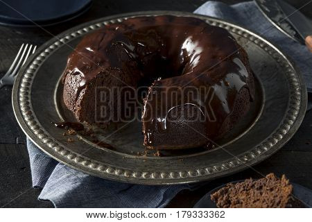 Sweet Homemade Dark Chocolate Bundt Cake
