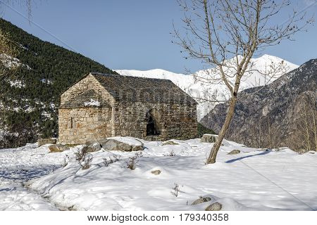 Roman Church of Sant Quirc de Taull In el Pla de la Ermita (Catalonia - Spain).