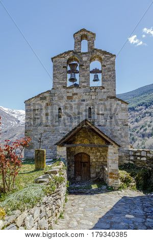 Roman Church of Santa Maria de Cardet (Catalonia - Spain). This is one of the nine churches which belongs to the UNESCO World Heritage Site.