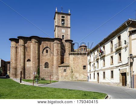 Najera Plaza Mayor The way of Saint James in La Rioja of Spain