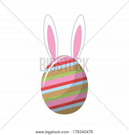rabbit easter insite nice decorated egg, vector illustration