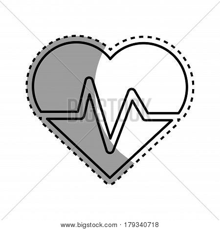 silhouette heartbeat cardio vital sign, vector illustration