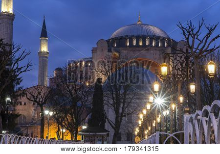 Evening long exposure view of the Hagia Sophia on the Sultanahmet Square in Istanbul
TURKEY ISTANBUL - MARCH 2017