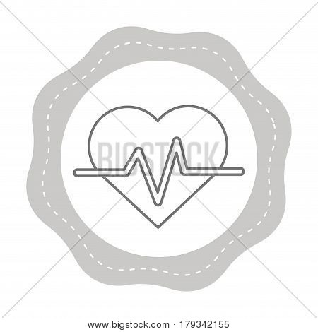 figure sticker heartbeat cardio vital sign, vector illustration