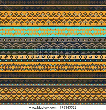 Color tribal vector seamless pattern. Hawaiian fancy abstract geometric art print. Ethnic hipster backdrop.