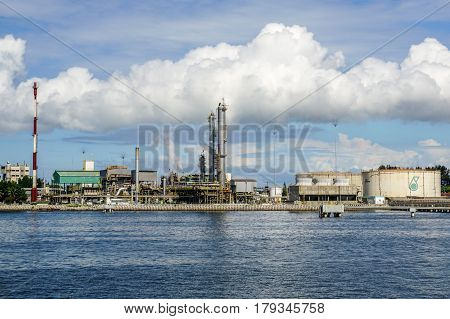 Labuan,Malaysia-Mac 25,2017:View of the Petronas Methanol at Rancha Rancha Industrial,Labuan,Malaysia.Petronas Methanol Labuan engages in the production of methanol and Malaysian oil & gas.