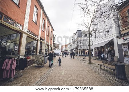 Fashion Stores On The Main Street Of Haderslev City