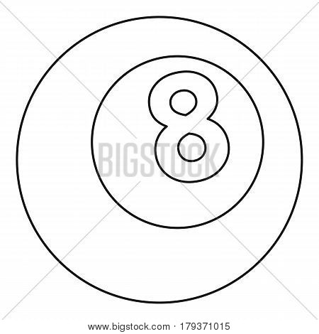 Snooker eight pool icon. Outline illustration of snooker eight pool vector icon for web