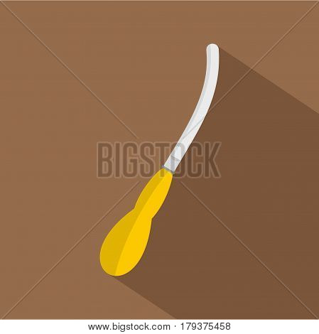 Dental suction tool icon. Flat illustration of dental suction tool vector icon for web isolated on coffee background