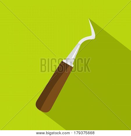 Probe, dental tool icon. Flat illustration of probe, dental tool vector icon for web isolated on lime background
