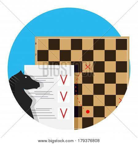 Plann tactic and strategy. Objective scheme development and motivation vector illustration