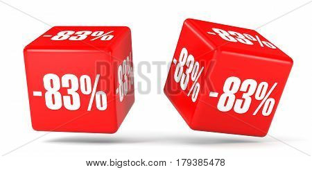 Eighty Three Percent Off. Discount 83 %. Red Cubes.