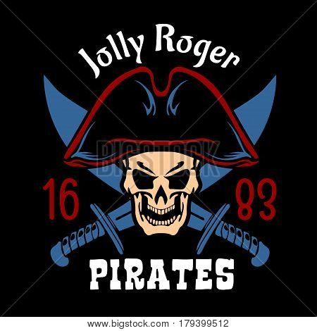 Vintage Nautical Labels or Design Elements With Retro Elements and Typography. Pirates, Harpoons, Mermaid, Sailfish, etc. Fits Perfect for a T-shirt Design, Logos so on. Isolated Vector Illustration on black background