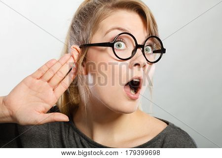 Gossiping Shocked Girl Portrait.