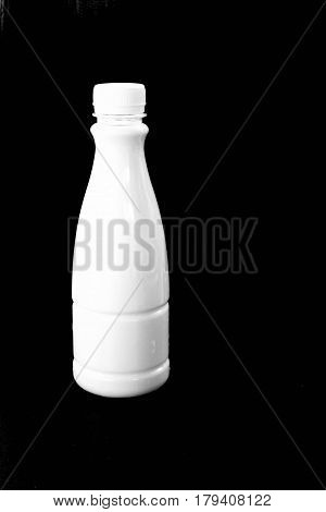 milk bottel in black background readdy to use