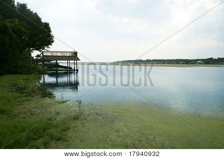 Visão horizontal de belo Lago paisagem no Texas, natureza