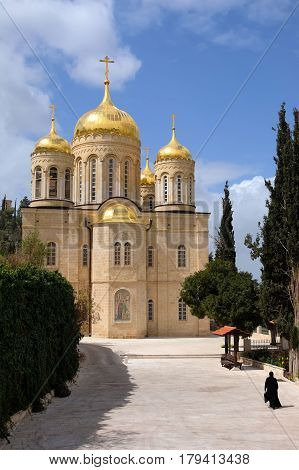 Cathedral of Gorny Russian Orthodox convent in Ein Kerem near Jerusalem Israel