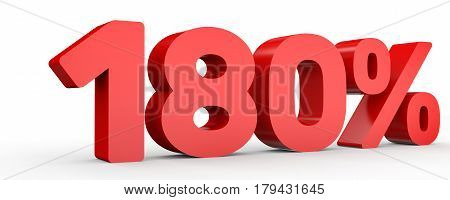 One Hundred And Eighty Percent. 180 %. 3D Illustration.