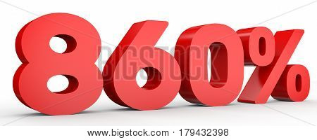 Eight Hundred And Sixty Percent. 860 %. 3D Illustration.