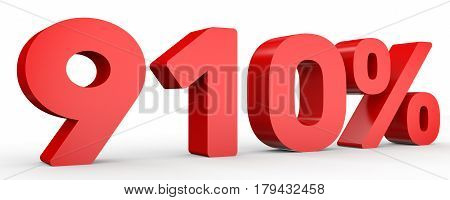 Nine Hundred And Ten Percent. 910 %. 3D Illustration.