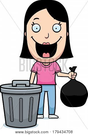 Cartoon Woman Trash