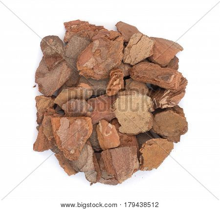 Heap Of Pine Tree Bark Chip Isolated