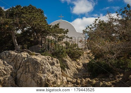 Ruins Of Monolithos Castle On Rhodes Island In Greece