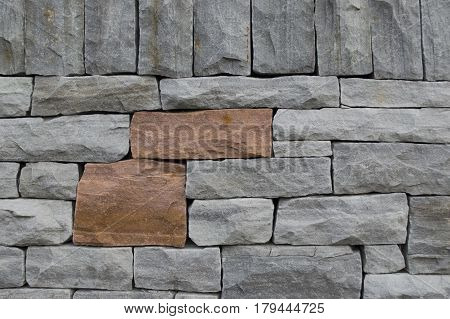 two stones coloured coral reef on a grey wall