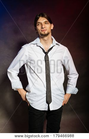 Man In Shirt And Tie.