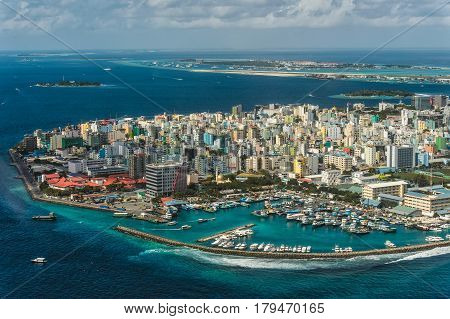 Male - Maldivian capital view from above