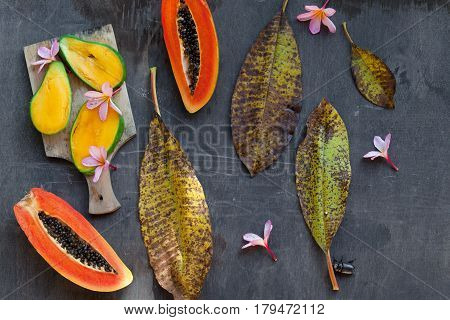 Fresh Tropical Fruits: Papaya And Mango