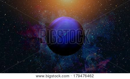 Planet Neptune. Outer Space Background.