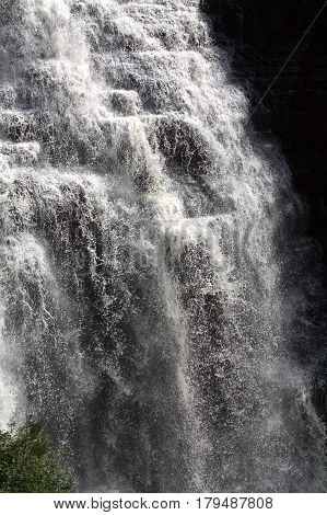 Kaministiquia river cascading over Kakabeka Falls near Thunder Bay