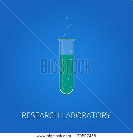 Сhemistry icon. Liquid in laboratory test tubes. Vector illustration.