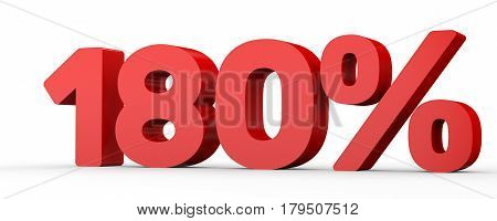 One Hundred And Eighty Percent. 180 %. 3D Illustration.