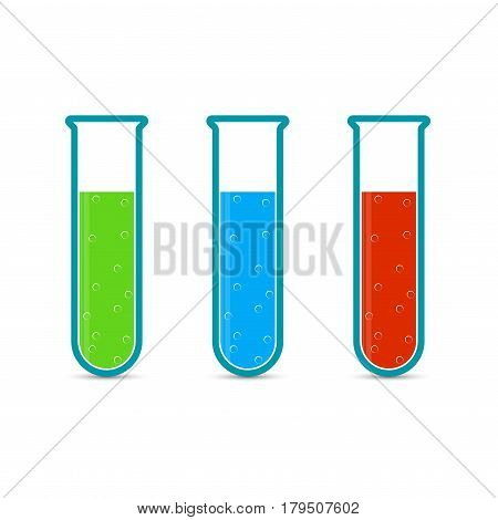 Сhemistry icon set. Vector illustration of icon beaker.