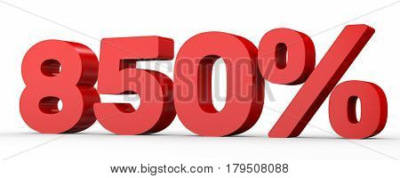 Eight Hundred And Fifty Percent. 850 %. 3D Illustration.