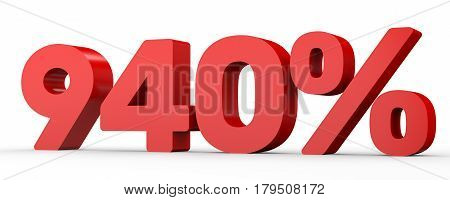 Nine Hundred And Forty Percent. 940 %. 3D Illustration.
