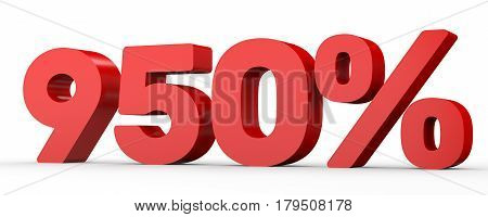Nine Hundred And Fifty Percent. 950 %. 3D Illustration.