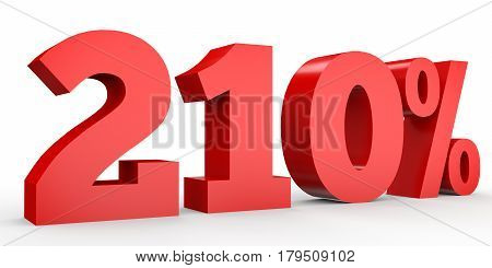 Two Hundred And Ten Percent. 210 %. 3D Illustration.