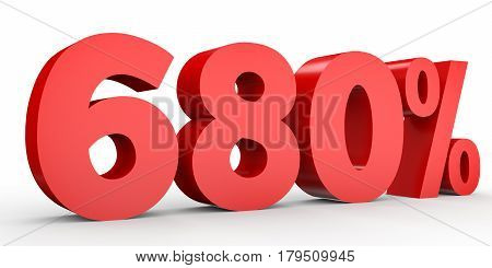 Six Hundred And Eighty Percent. 680 %. 3D Illustration.