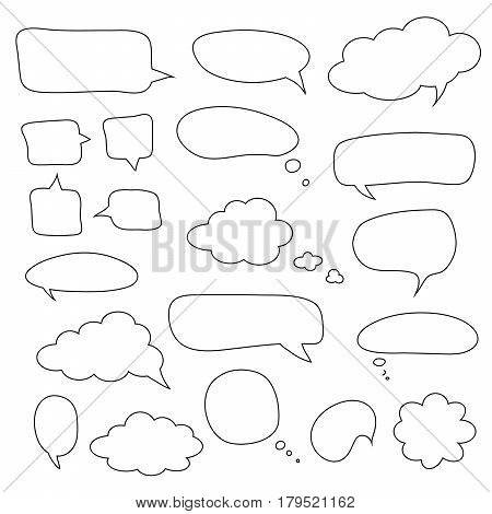 Set of speech bubbles and dialog balloons. Collection of Vector simple elements for your design EPS10